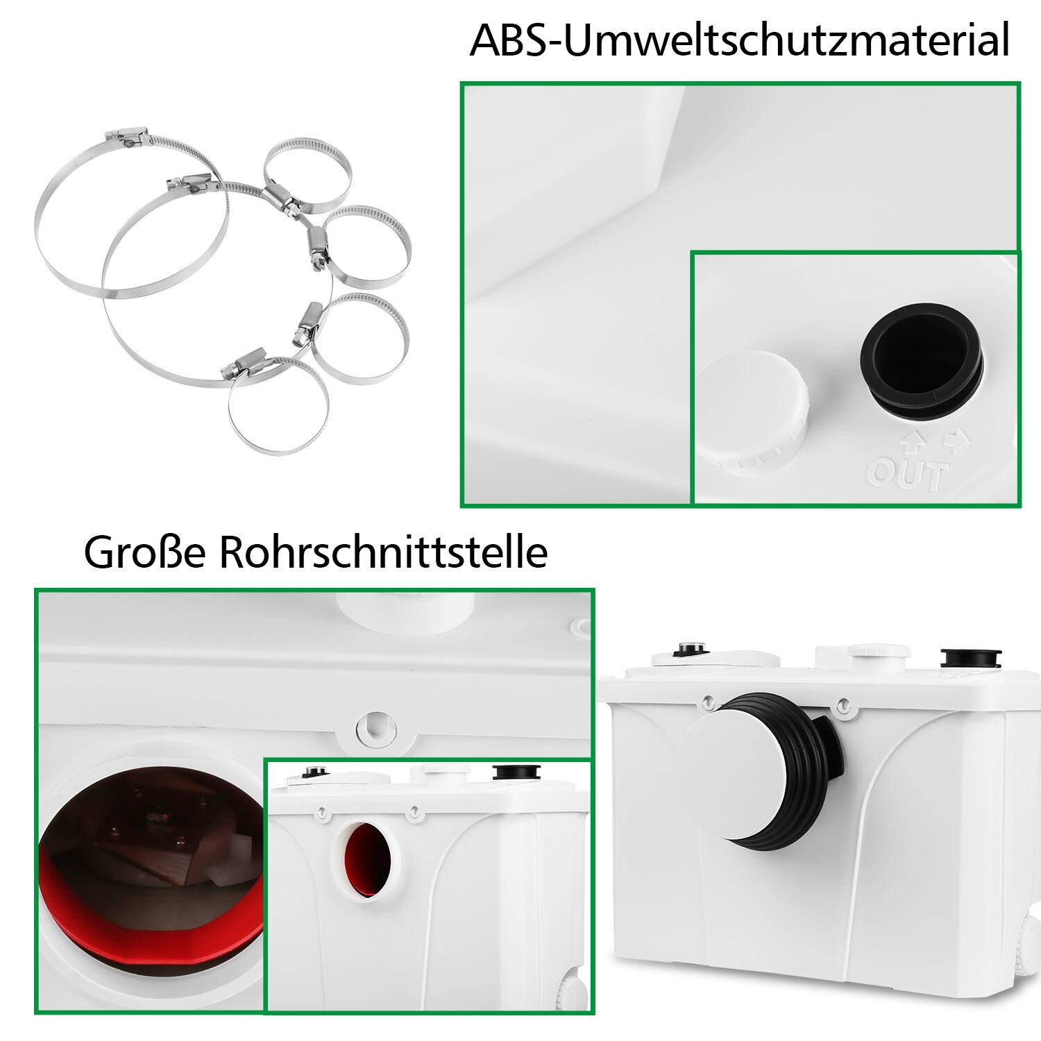 Hebeanlage Fäkalienpumpe 700W Haushaltspumpe Schmutzwasserpumpe Fäkalienhebeanlage für WC, Waschbecken, Dusche