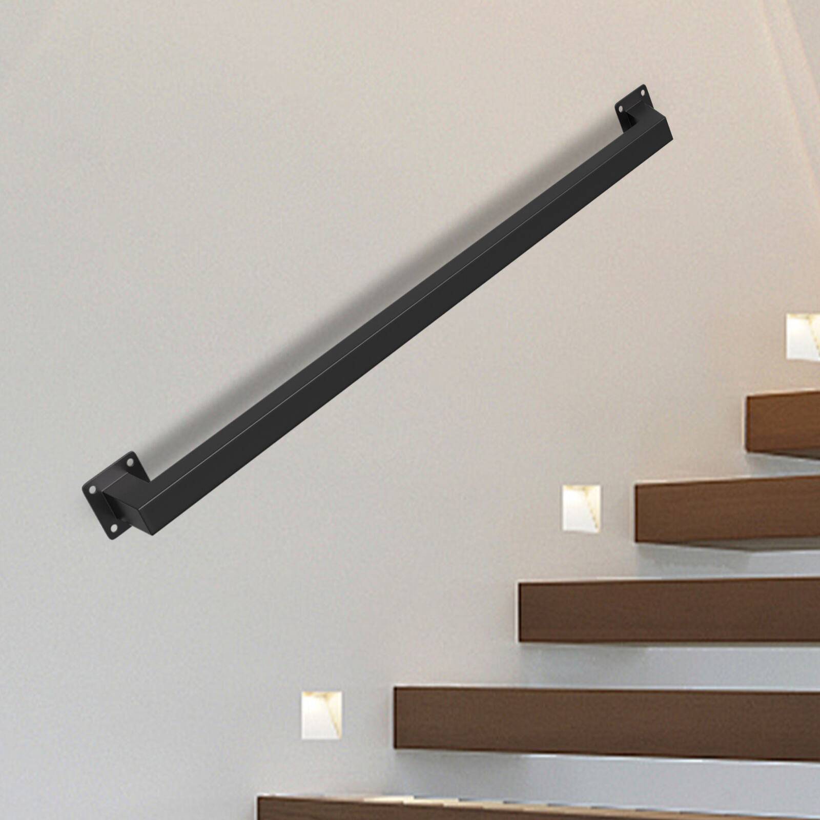 Handlauf treppe Handlauf Set Metall Schwarz pulverbeschichteter Treppenhandlauf pflegeleicht und langlebig 80cm Treppengeländer