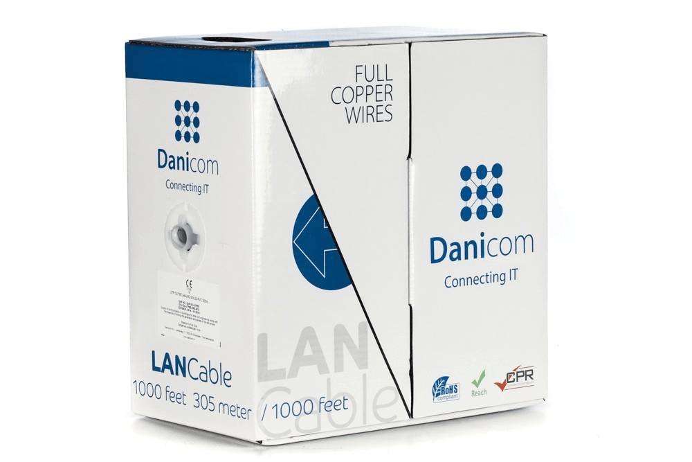 Karton mit „DaniCom LAN-Kabel