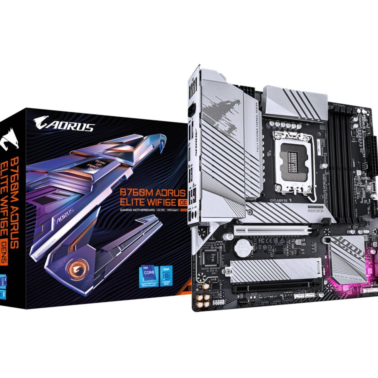 Gigabyte B760M Aorus Elite WiFi6E Gen5 (B760,S1700,mATX,DDR5 Multimedia-Technik Mainboards INTEL