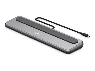 DIGITUS Docking USB-C->HDMI,DP,USBA,USBC,RJ45,PD silber Multimedia-Technik Dockingstation