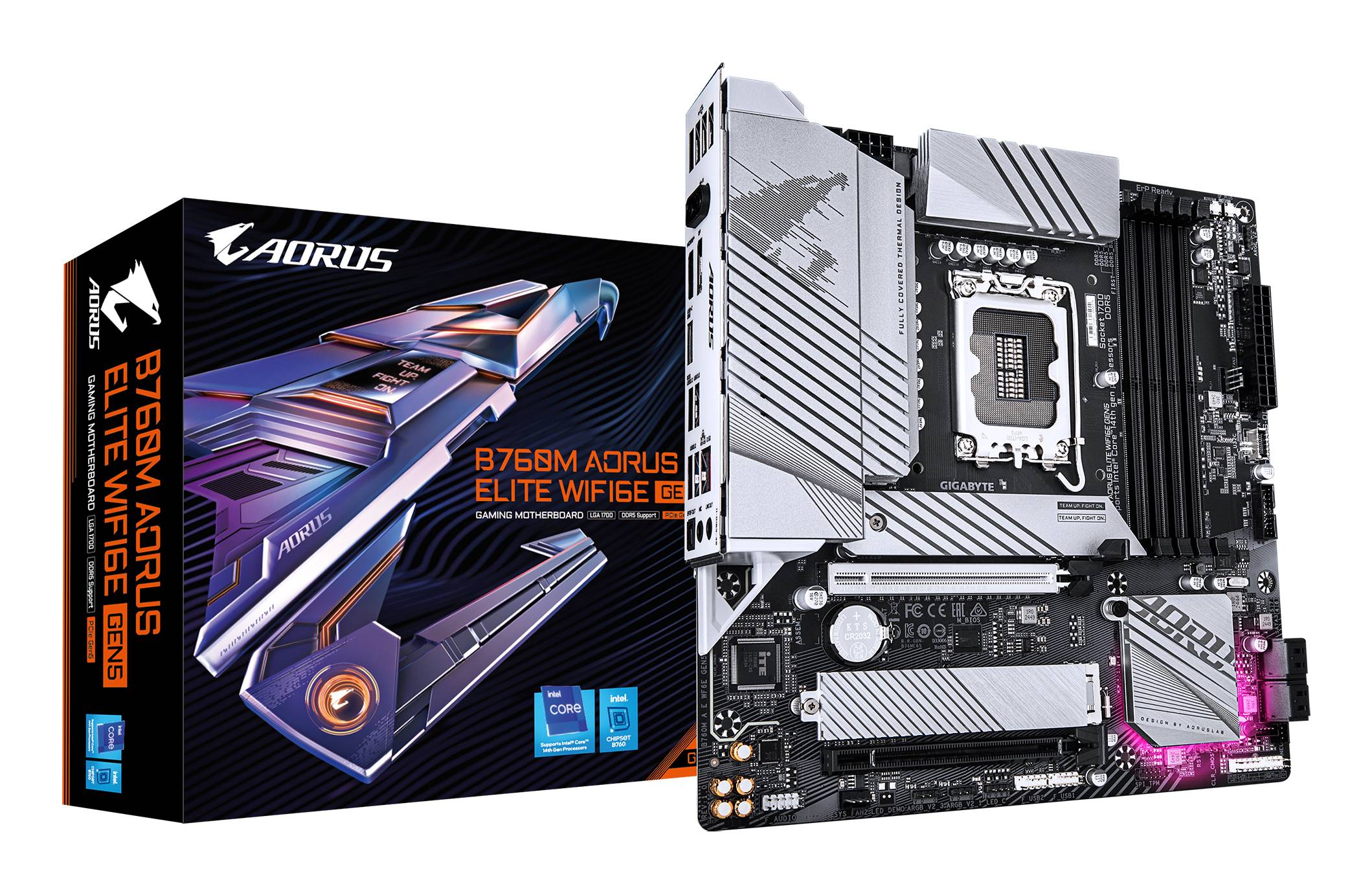 Gigabyte AORUS B760M ELITE WIFI6E GEN5 - Motherboard - micro ATX - LGA1700-Sockel - B760 Chipsatz - USB-C 3.2 Gen 2x2, USB-C 3.2 Gen2, USB 3.2 Gen