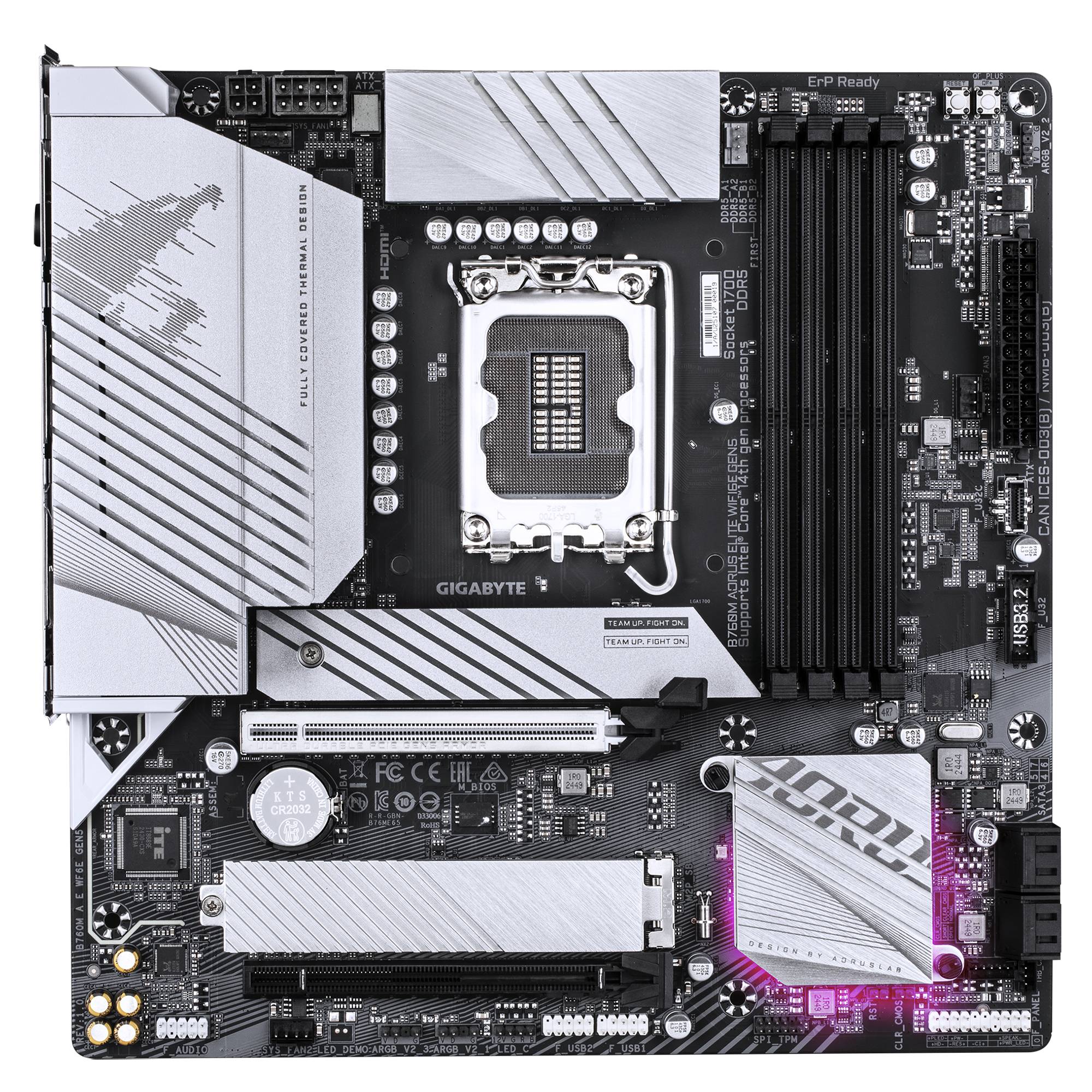Gigabyte AORUS B760M ELITE WIFI6E GEN5 - Motherboard - micro ATX - LGA1700-Sockel - B760 Chipsatz - USB-C 3.2 Gen 2x2, USB-C 3.2 Gen2, USB 3.2 Gen
