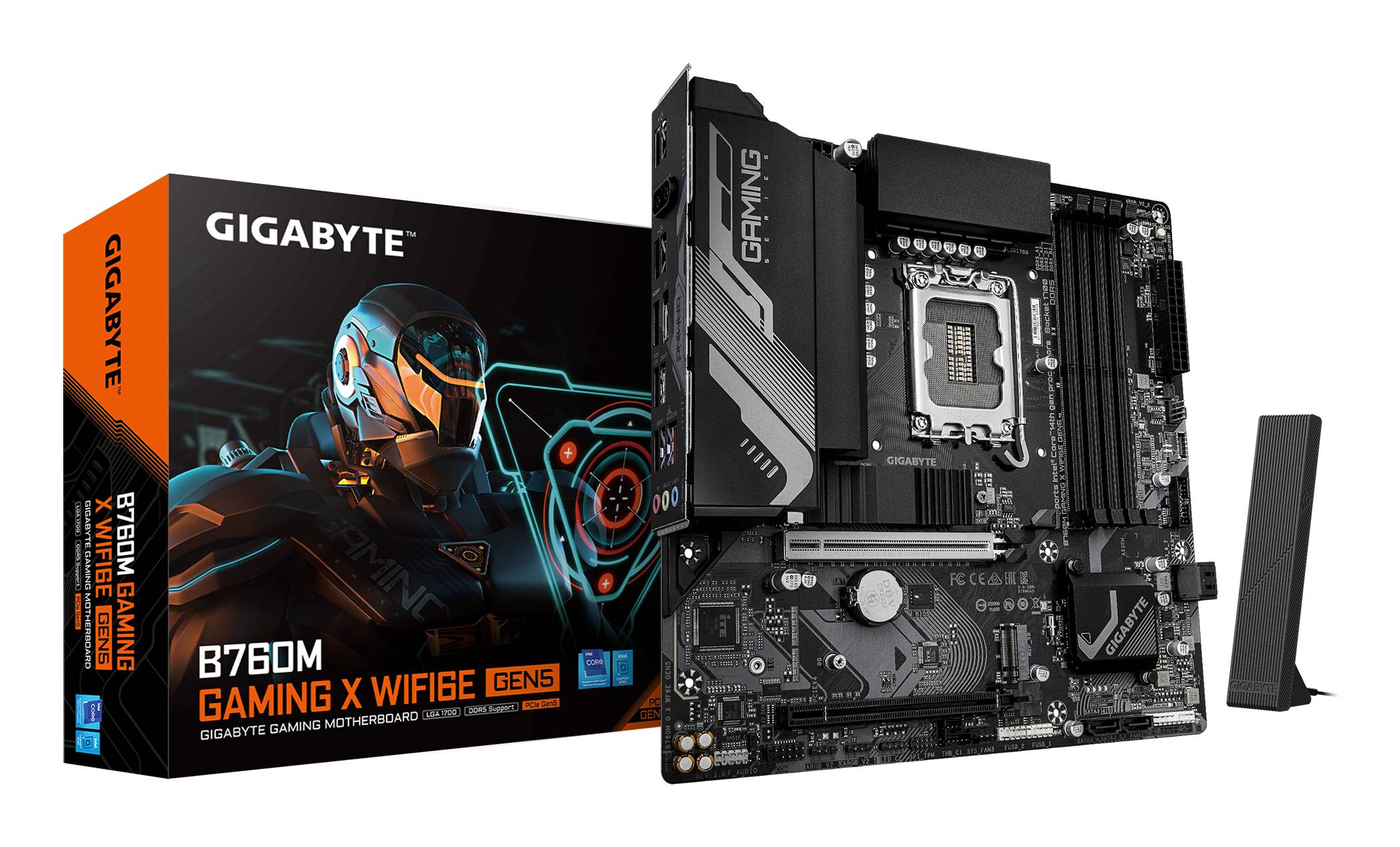 Gigabyte B760M GAMING X WIFI6E GEN5 - Motherboard - micro ATX - LGA1700-Sockel - B760 Chipsatz - USB-C 3.2 Gen2, USB 3.2 Gen 1 - 2.5 Gigabit LAN