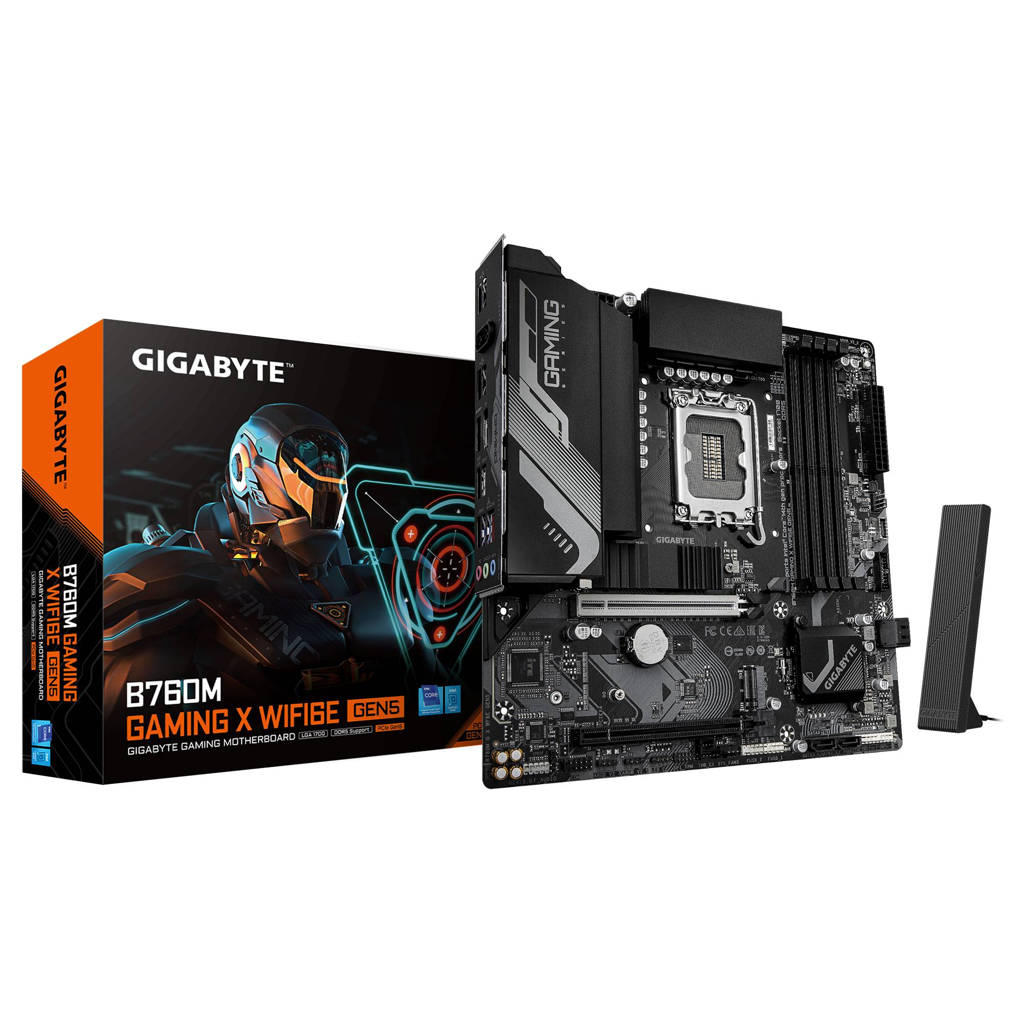 Gigabyte B760M GAMING X WIFI6E GEN5 - Motherboard - micro ATX - LGA1700-Sockel - B760 Chipsatz - USB-C 3.2 Gen2, USB 3.2 Gen 1 - 2.5 Gigabit LAN