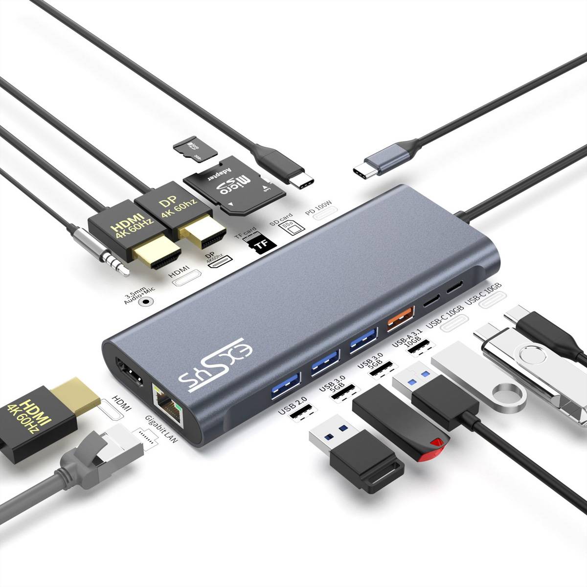EXSYS EX-1226HM 14 in 1 Dockingstation USB 3.2 Gen 2x1