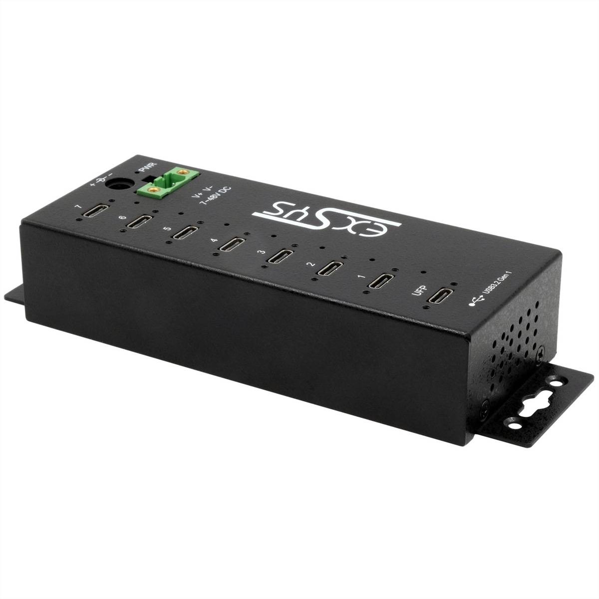 EXSYS EX-1537HMVS Managed 7-Port USB-C 3.2 Gen 1 Metall HUB mit 15KV EDS Überspannungsschutz