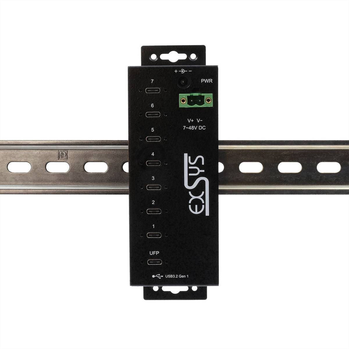 EXSYS EX-1537HMVS Managed 7-Port USB-C 3.2 Gen 1 Metall HUB mit 15KV EDS Überspannungsschutz