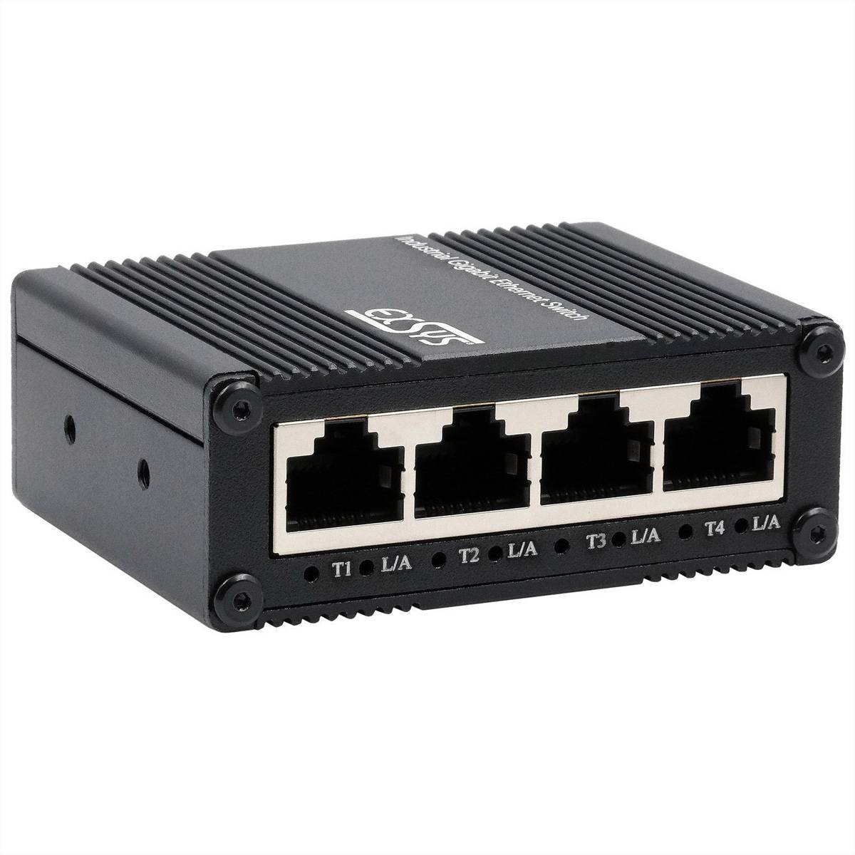 EXSYS EX-62021 5-Port Industrial Gigabit Micro Switch, unmanaged, USB-C Stromversorgung