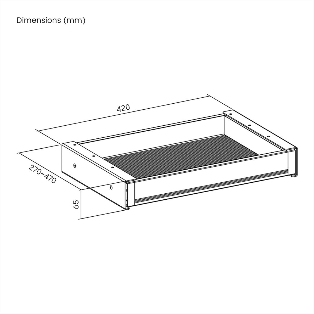 VALUE Untertisch-Schublade, mittelgroß, schwarz