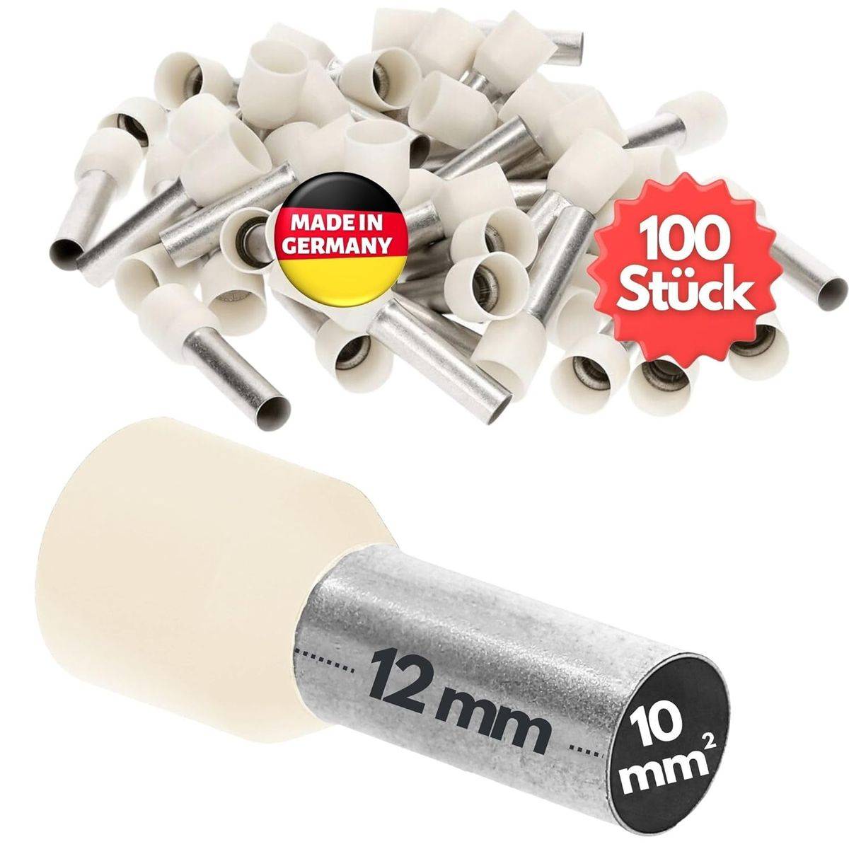 Eine Sammlung von Crimpkabelverbindern, Marke „Made in Germany