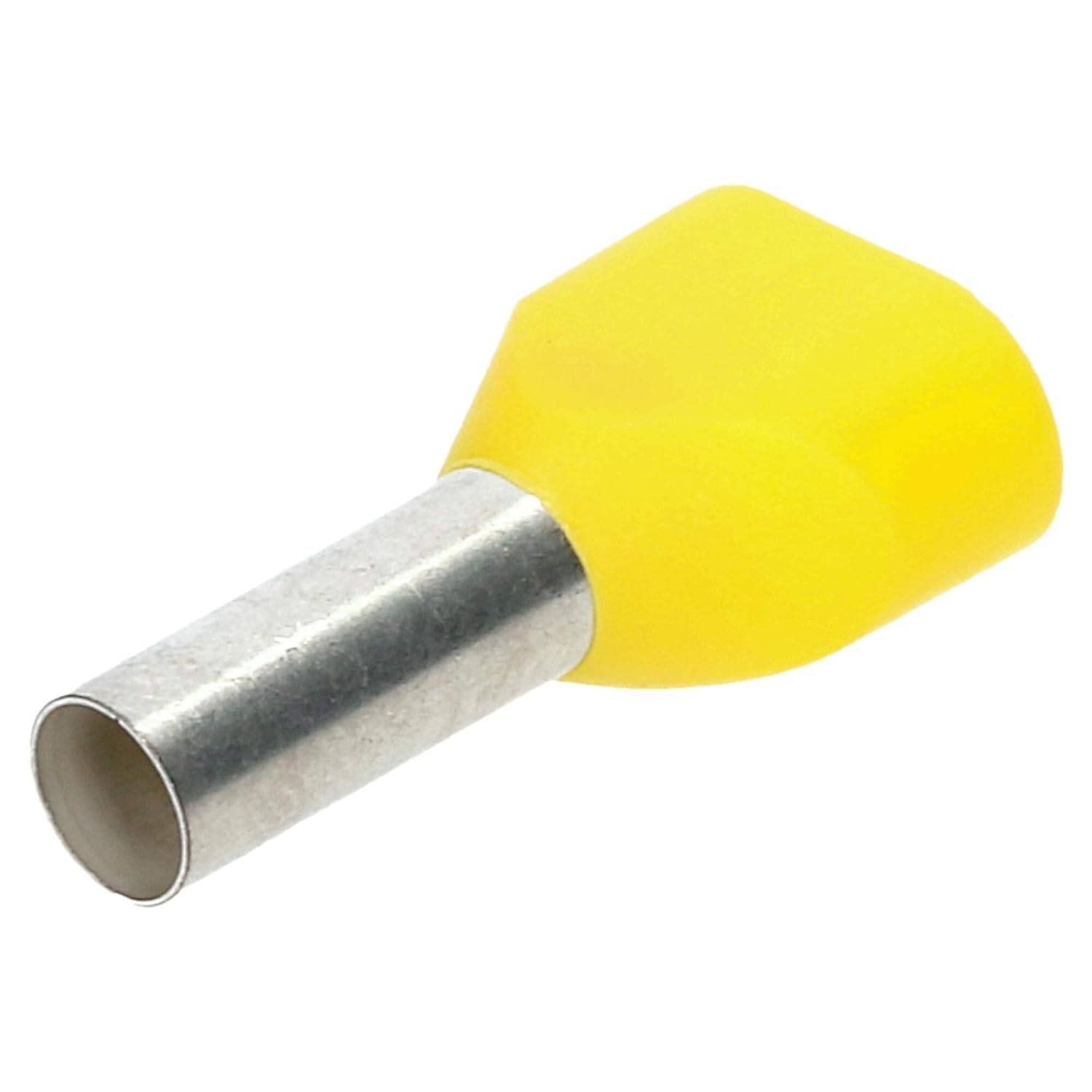 100 Stück Cembre PKT612 Zwillingsaderendhülsen isoliert 2x6mm² gelb 12mm lang I Industriequalität vom deutschen Händler