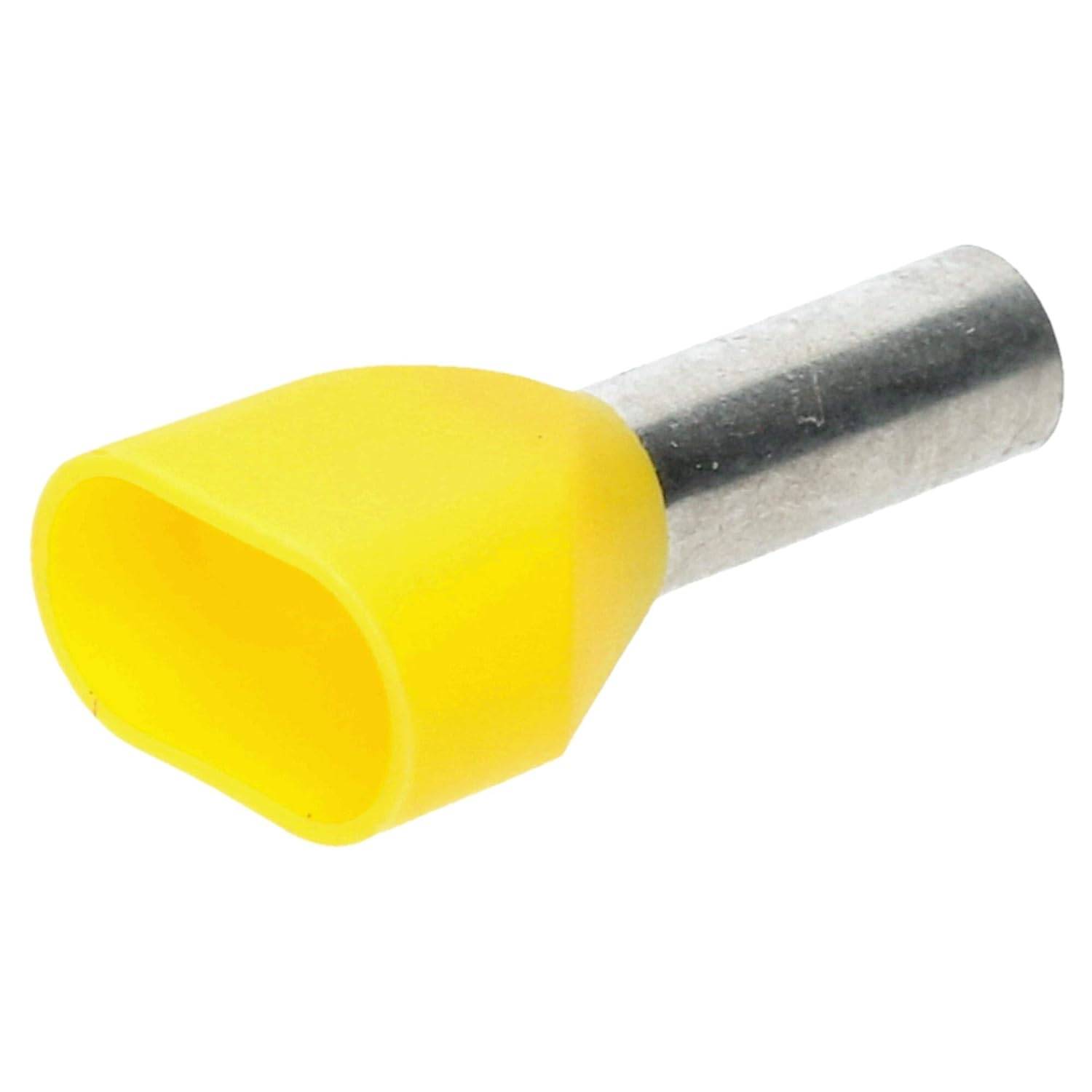 100 Stück Cembre PKT618 Zwillingsaderendhülsen isoliert 2x6mm² gelb 18mm lang I Industriequalität vom deutschen Händler