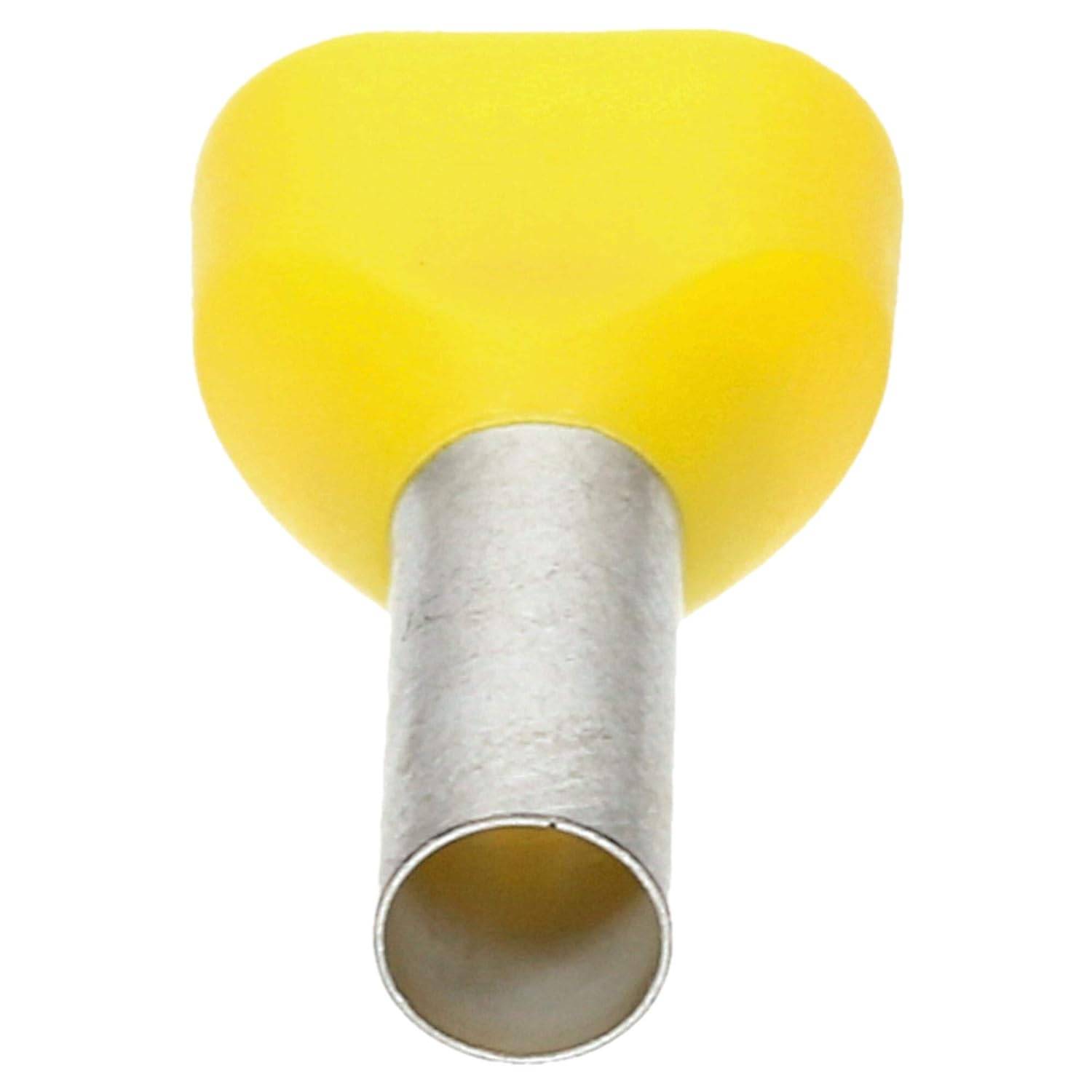 100 Stück Cembre PKT618 Zwillingsaderendhülsen isoliert 2x6mm² gelb 18mm lang I Industriequalität vom deutschen Händler