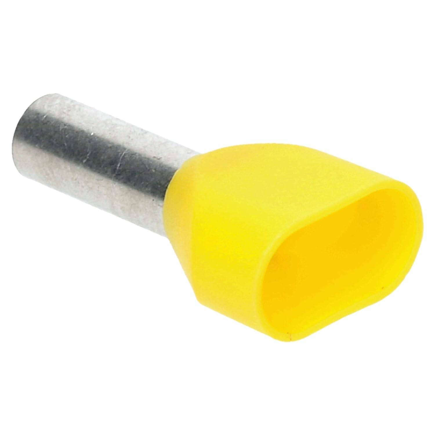100 Stück Cembre PKT618 Zwillingsaderendhülsen isoliert 2x6mm² gelb 18mm lang I Industriequalität vom deutschen Händler
