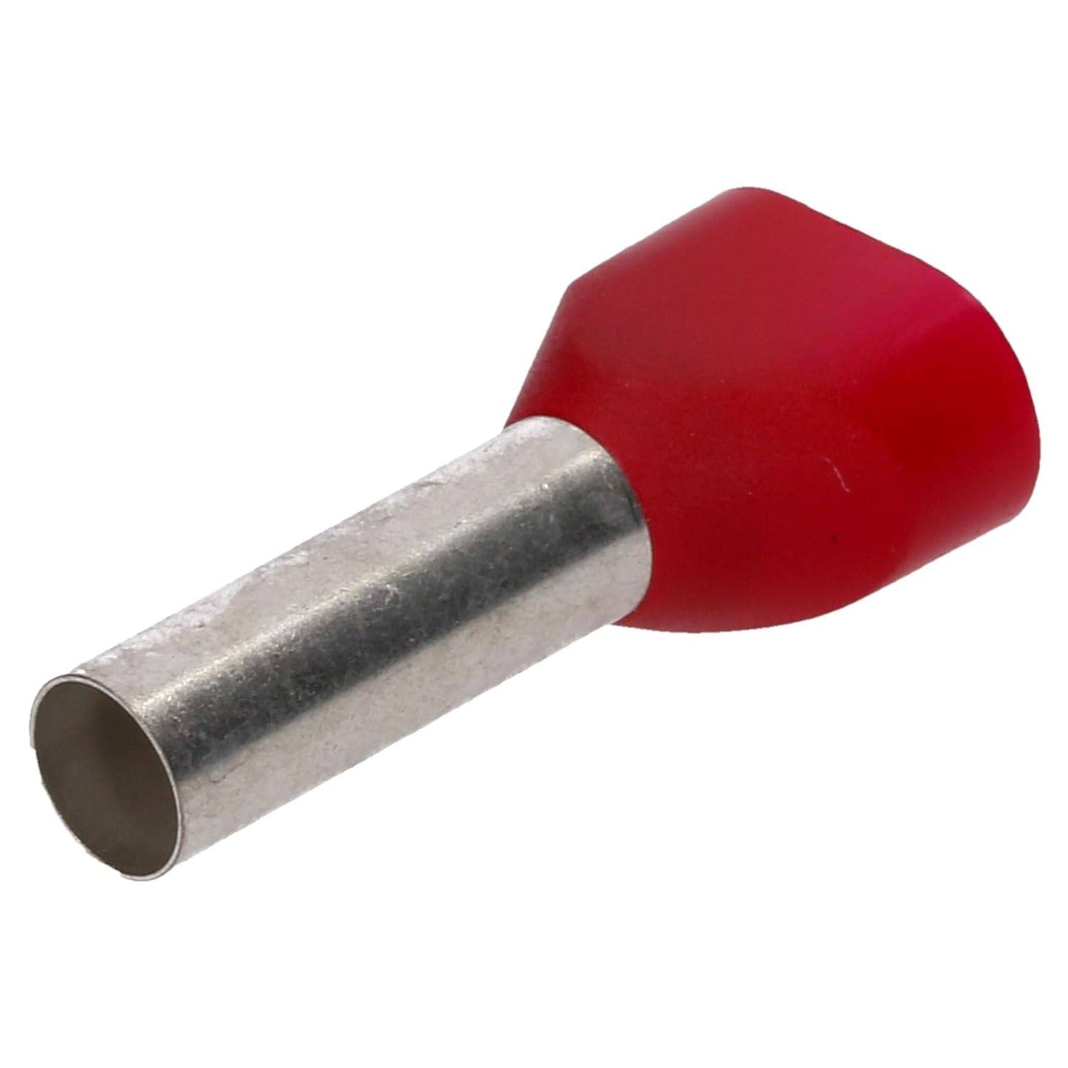 50 Stück Cembre PKT1018 Zwillingsaderendhülsen isoliert 2x10mm² rot 18mm lang I Industriequalität vom deutschen Händler