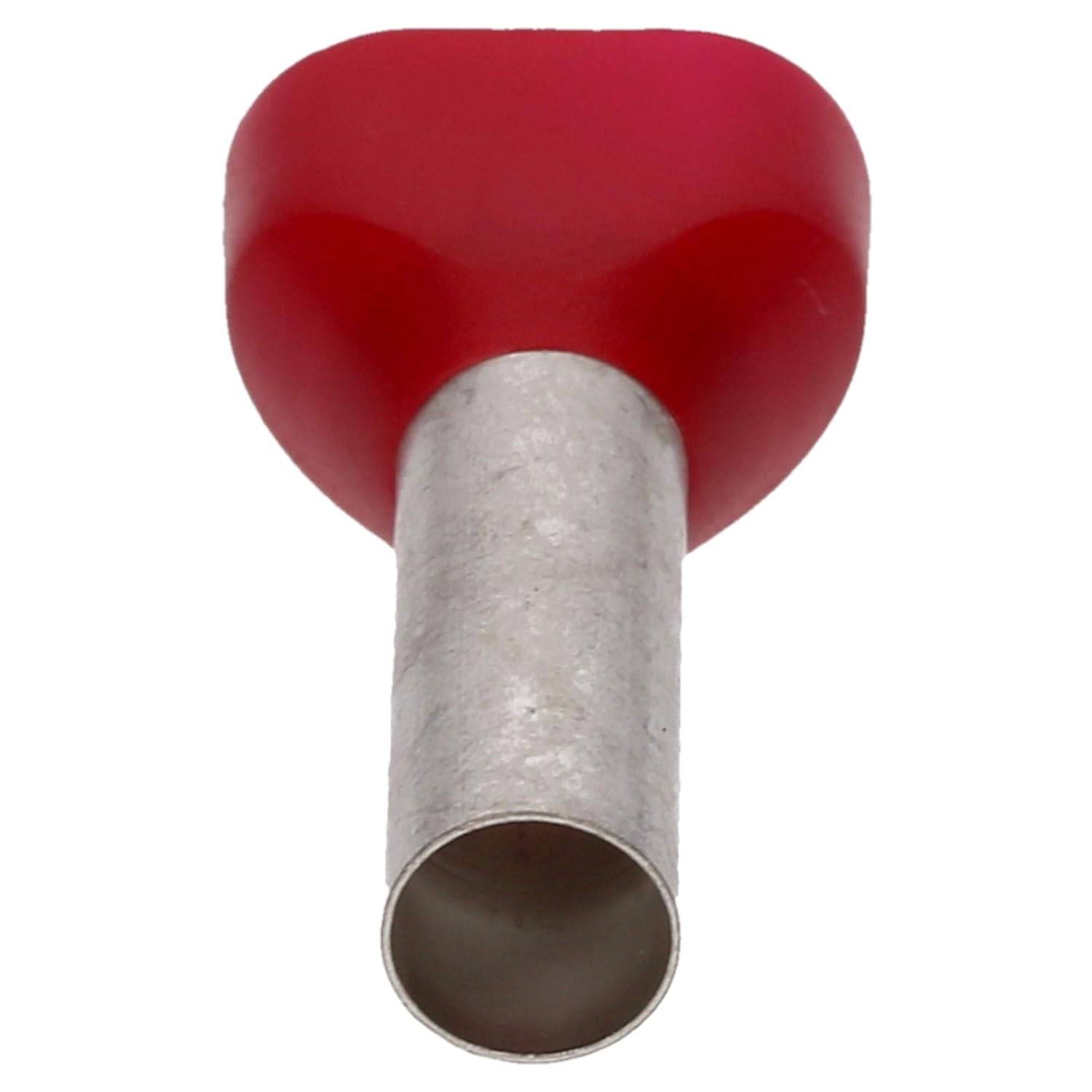 50 Stück Cembre PKT1018 Zwillingsaderendhülsen isoliert 2x10mm² rot 18mm lang I Industriequalität vom deutschen Händler