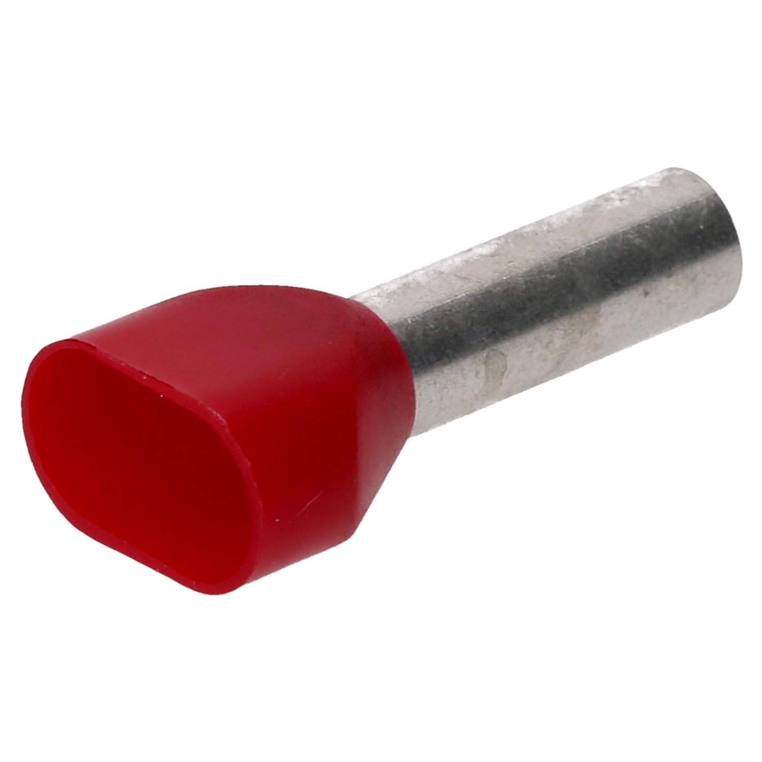 50 Stück Cembre PKT1018 Zwillingsaderendhülsen isoliert 2x10mm² rot 18mm lang I Industriequalität vom deutschen Händler