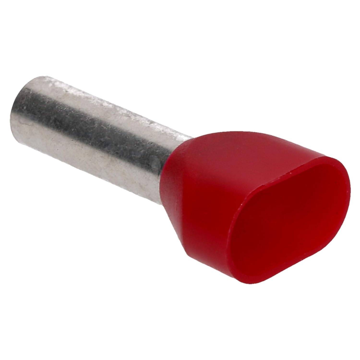 50 Stück Cembre PKT1018 Zwillingsaderendhülsen isoliert 2x10mm² rot 18mm lang I Industriequalität vom deutschen Händler