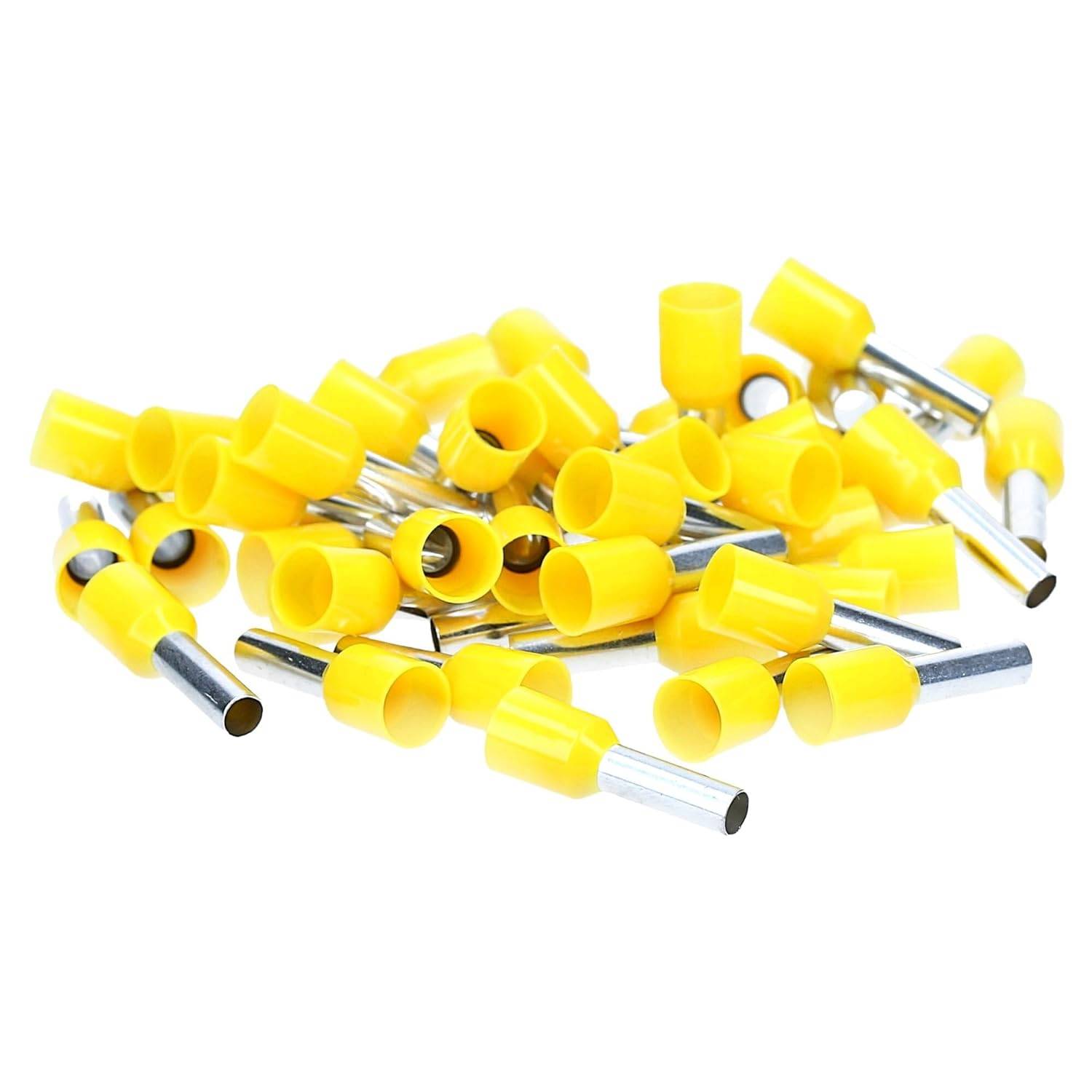 100 Stück Kalitec AE618GR Aderendhülsen isoliert 6,0mm² 18mm lang gelb I Made in Germany I Industriequalität