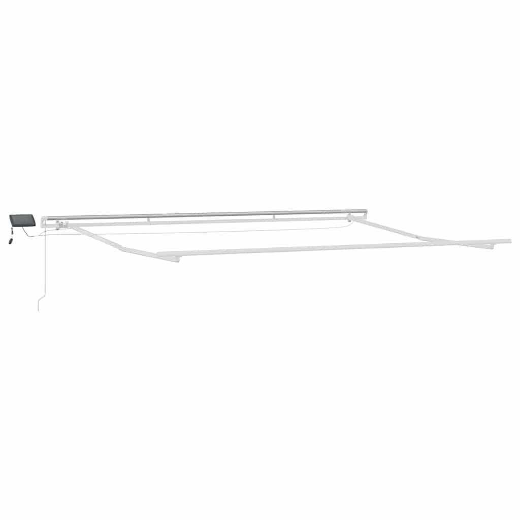 vidaXL Markisenrahmen mit LED-Lichtleisten Weiß 450 x 300 cm Aluminium