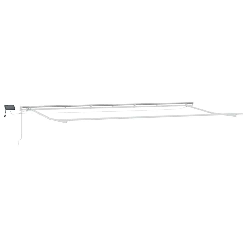 vidaXL Markisenrahmen mit LED-Lichtleisten Weiß 600 x 350 cm Aluminium