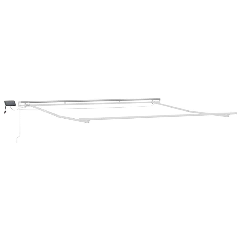 vidaXL Markisenrahmen mit LED-Lichtleisten Weiß 450 x 350 cm Aluminium
