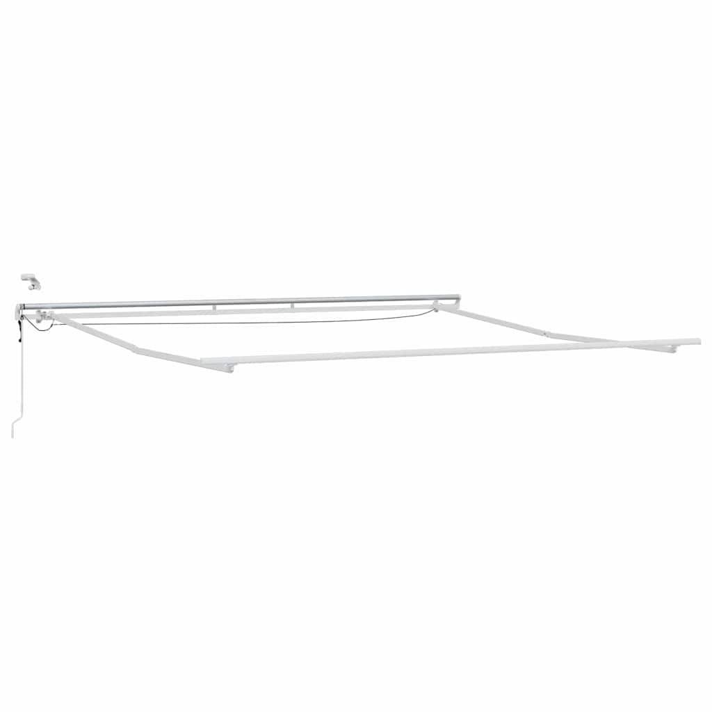 vidaXL Markisenrahmen mit LED-Lichtleisten Weiß 400 x 350 cm Aluminium