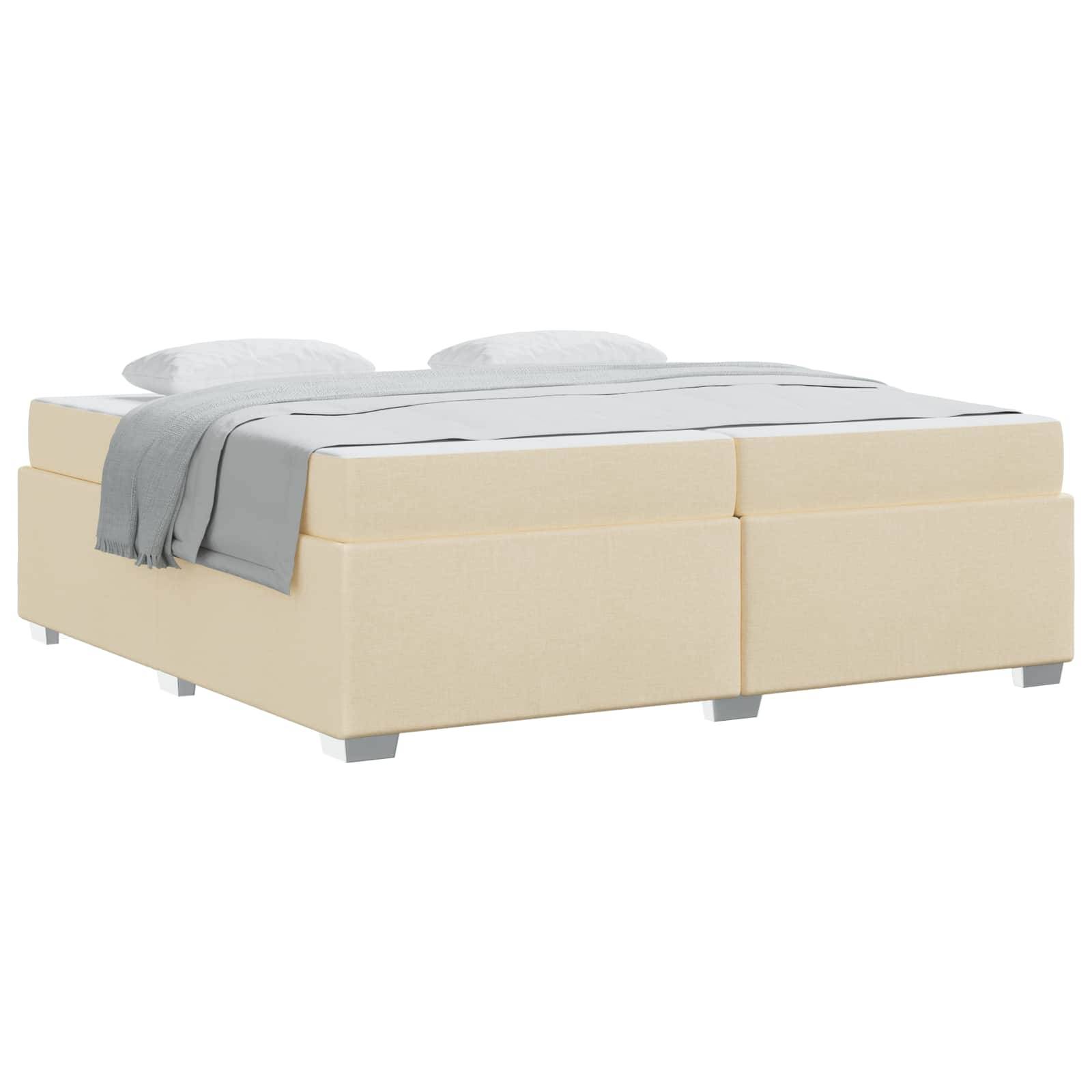 vidaXL Bettrahmen mit Matratze Creme 200 x 200 cm Stoff
