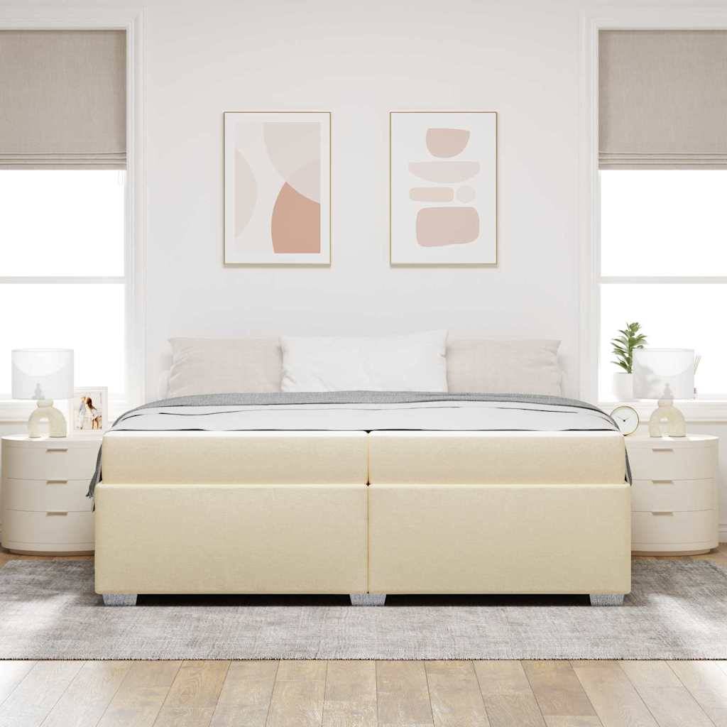 vidaXL Bettrahmen mit Matratze Creme 200 x 200 cm Stoff