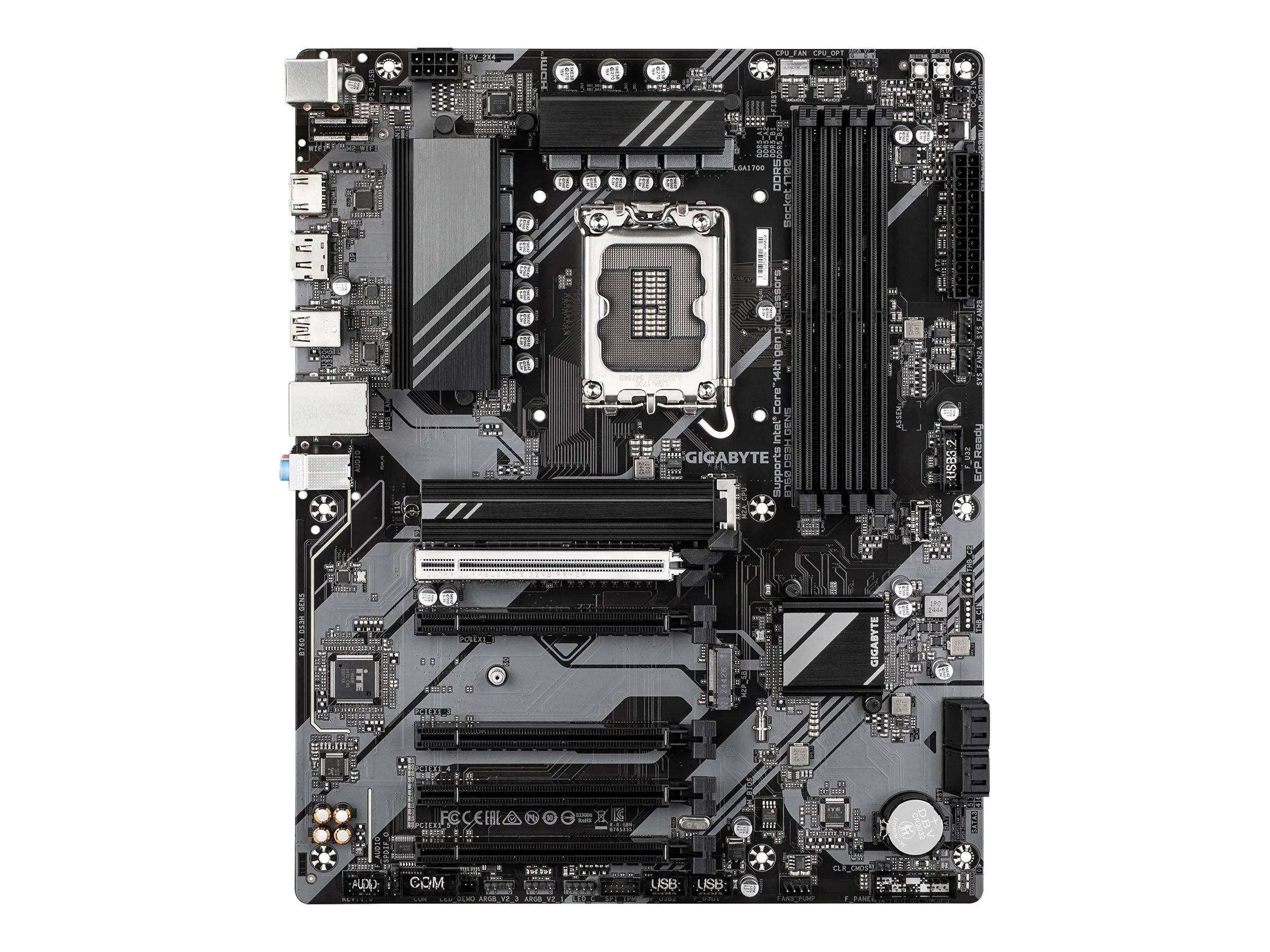 Gigabyte B760 DS3H GEN5 - Motherboard - ATX - LGA1700-Sockel - B760 Chipsatz - USB-C 3.2 Gen 2x2, USB-C 3.2 Gen 1, USB 3.2 Gen 2, USB 3.2 Gen 1