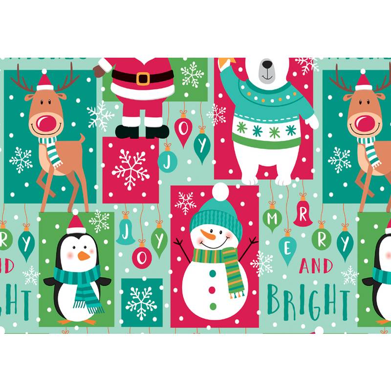 SUSY CARD Weihnachts-Geschenkpapier "Bär Schneemann"