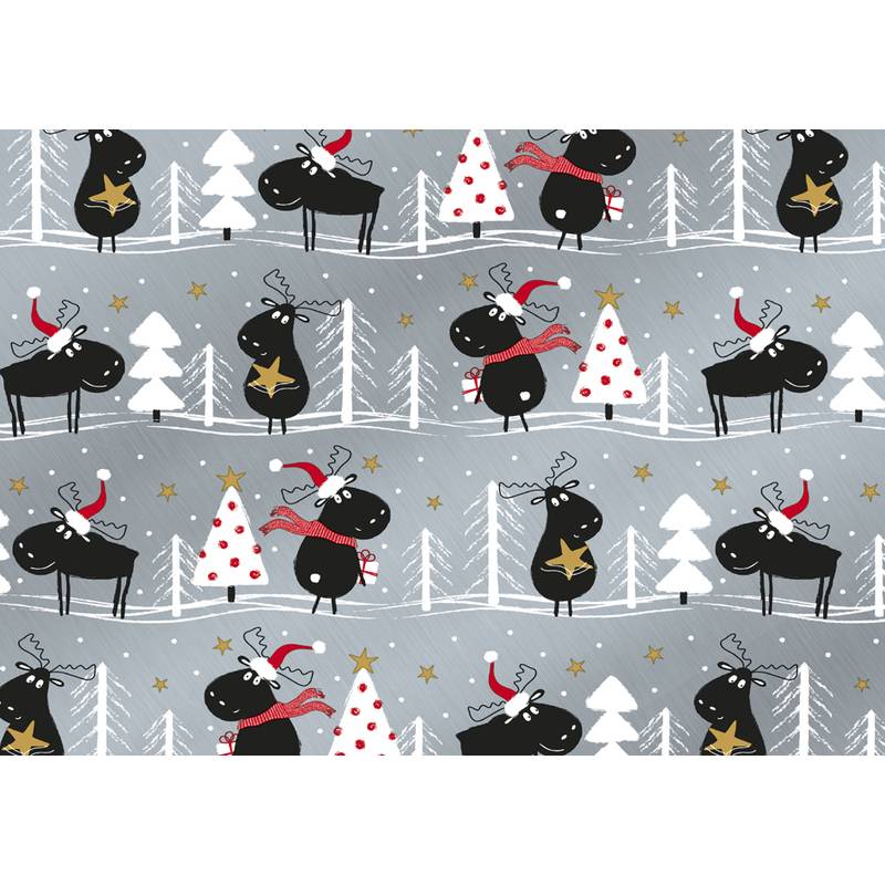 SUSY CARD Weihnachts-Geschenkpapier "Rentier schwarz"