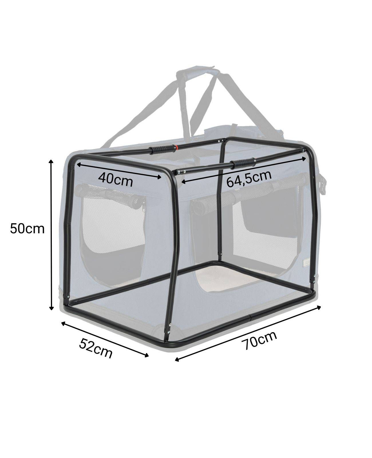 lionto Hundetransportbox faltbar, stabile Stoffbox mit Mesh-Einsätzen, ideal für Auto, Reise & Tierarzt, 70x52x50 cm, dunkelblau