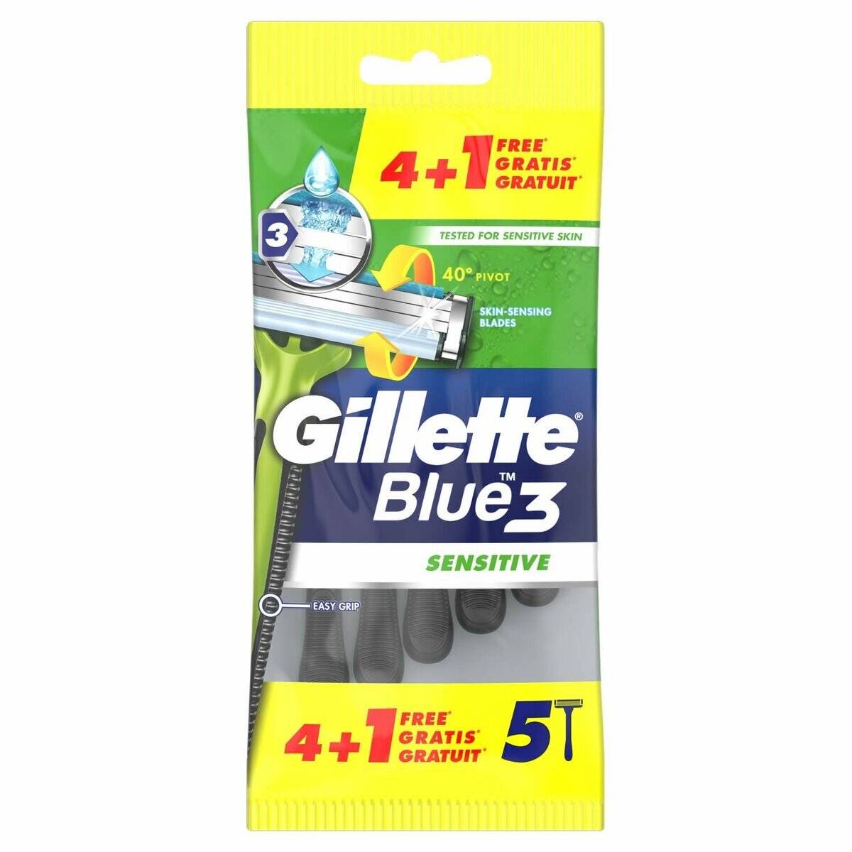 Gillette Blue 3 Sensitive Cuchilla Afeitar Desechables 5 U