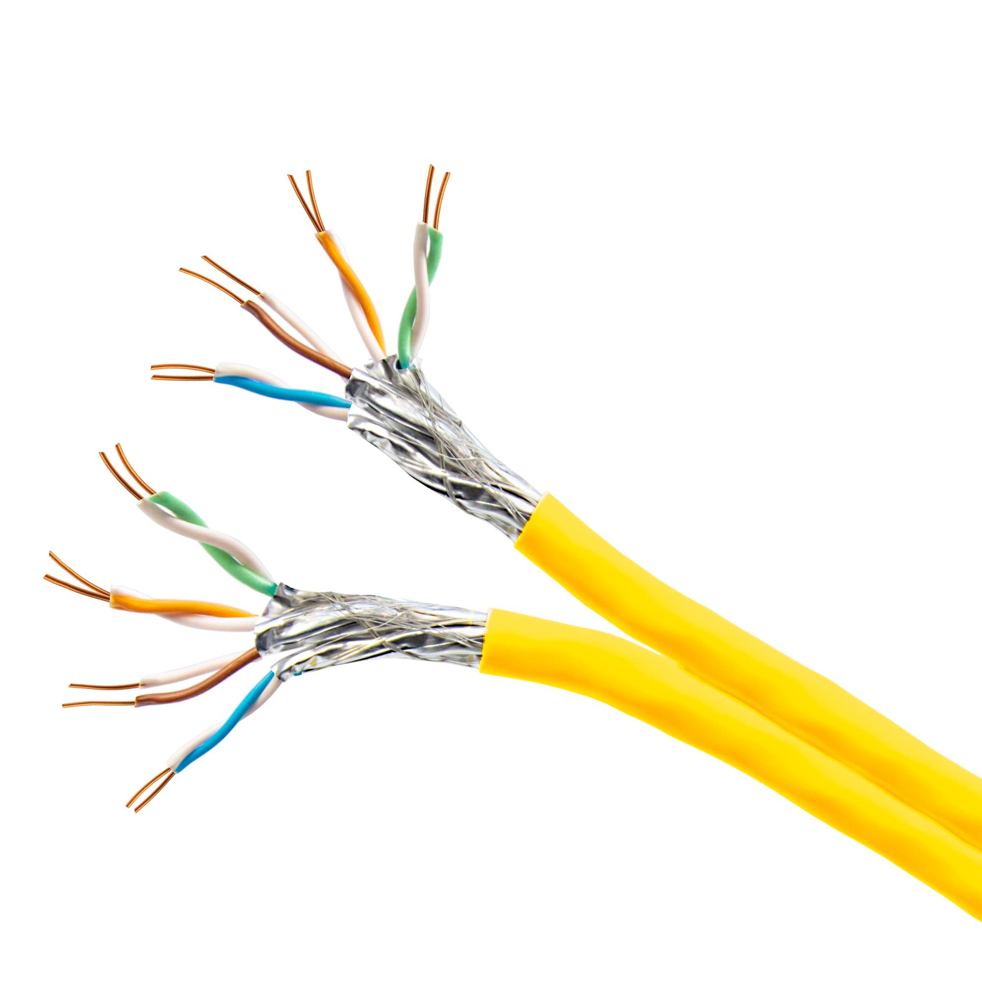 PremiumX 15m CAT 7A Netzwerkkabel Duplex LAN-Kabel Verlegekabel Ethernet Kupfer Datenkabel AWG 23 S/FTP PiMF PoE Eca Cat7A 1200 MHz