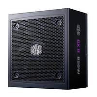 Schwarzes Cooler Master Netzteil mit perforiertem Frontgitter und Seitenetikett „MWE 850 V2