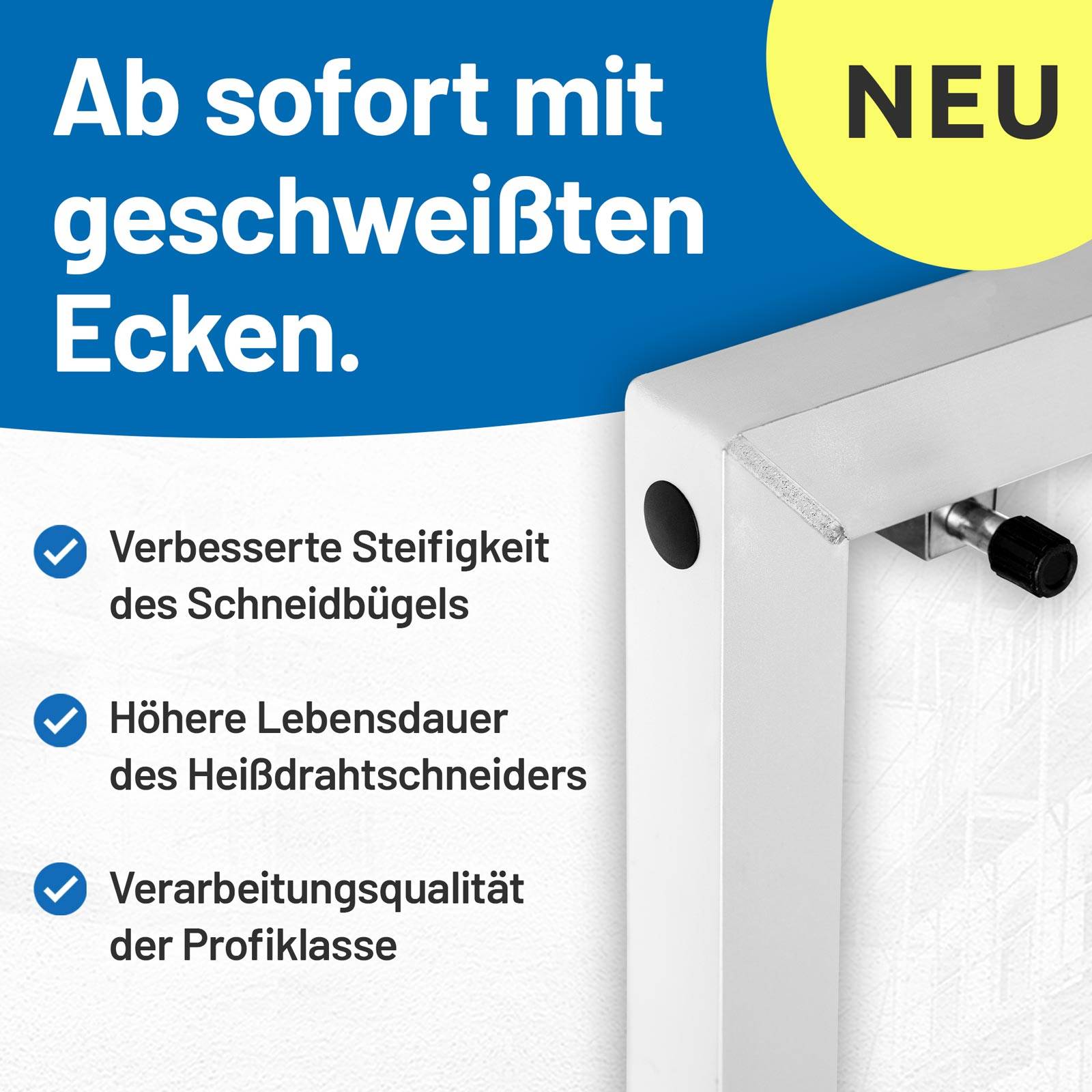 BAUTEC Styroporschneider GAZELLE 7 » Set inkl. 10 Schneidedrähte, Gerüsthalterung, Styrogrips » Heißdrahtschneider