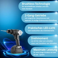 STAHLWERK Akku-Bohrschrauber ASB-20 ST mit Handwerker-Magnet-Armband Profi-Set STAHLWERK Akku-Bohrschrauber ASB-20 ST mit Handwerker-Magnet-Armband Profi-Set