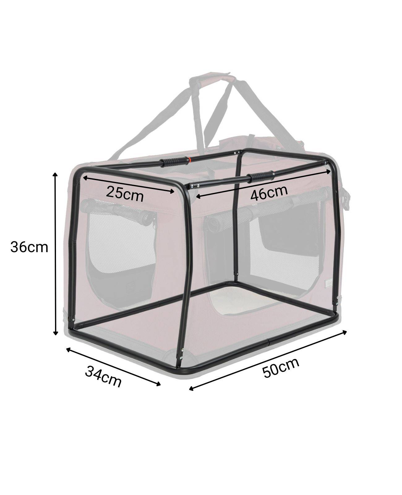 lionto Katzentransportbox aus Textil, 50x34x36 cm, dunkelrot