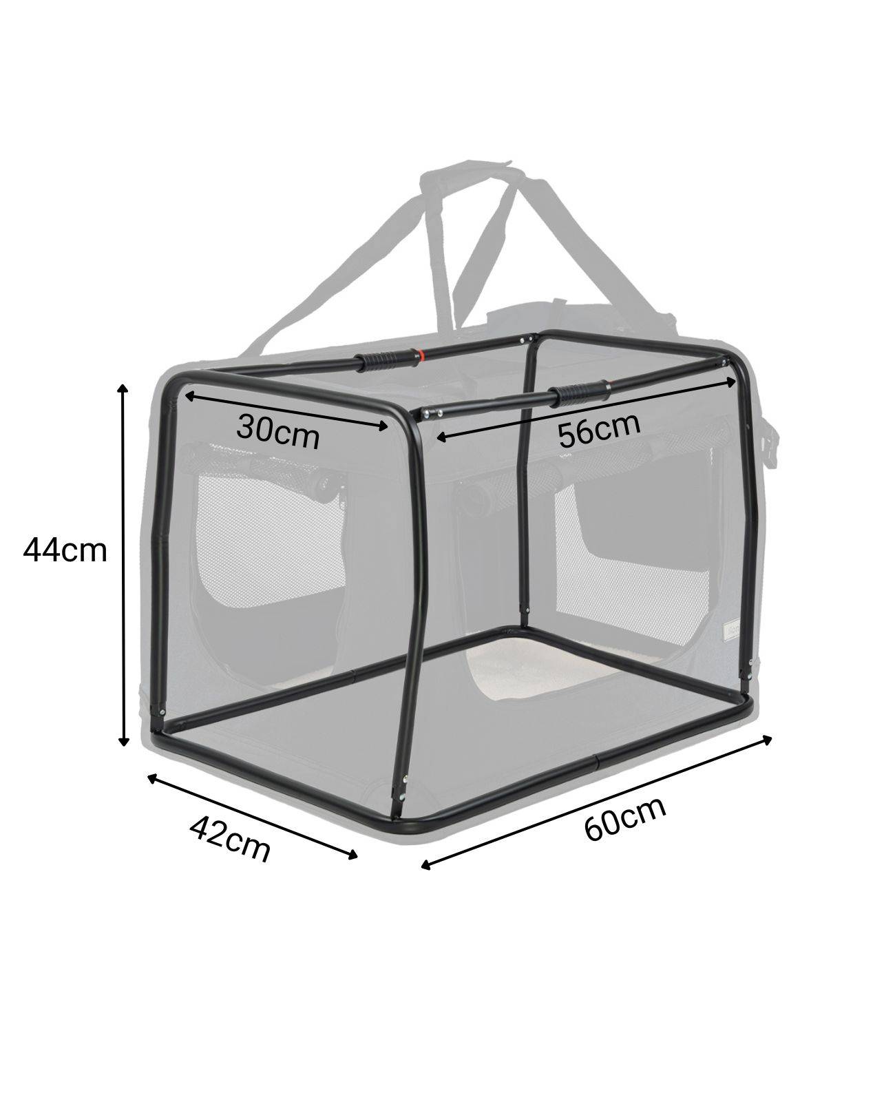 lionto Katzentransportbox aus Textil, 60x42x44 cm, schwarz