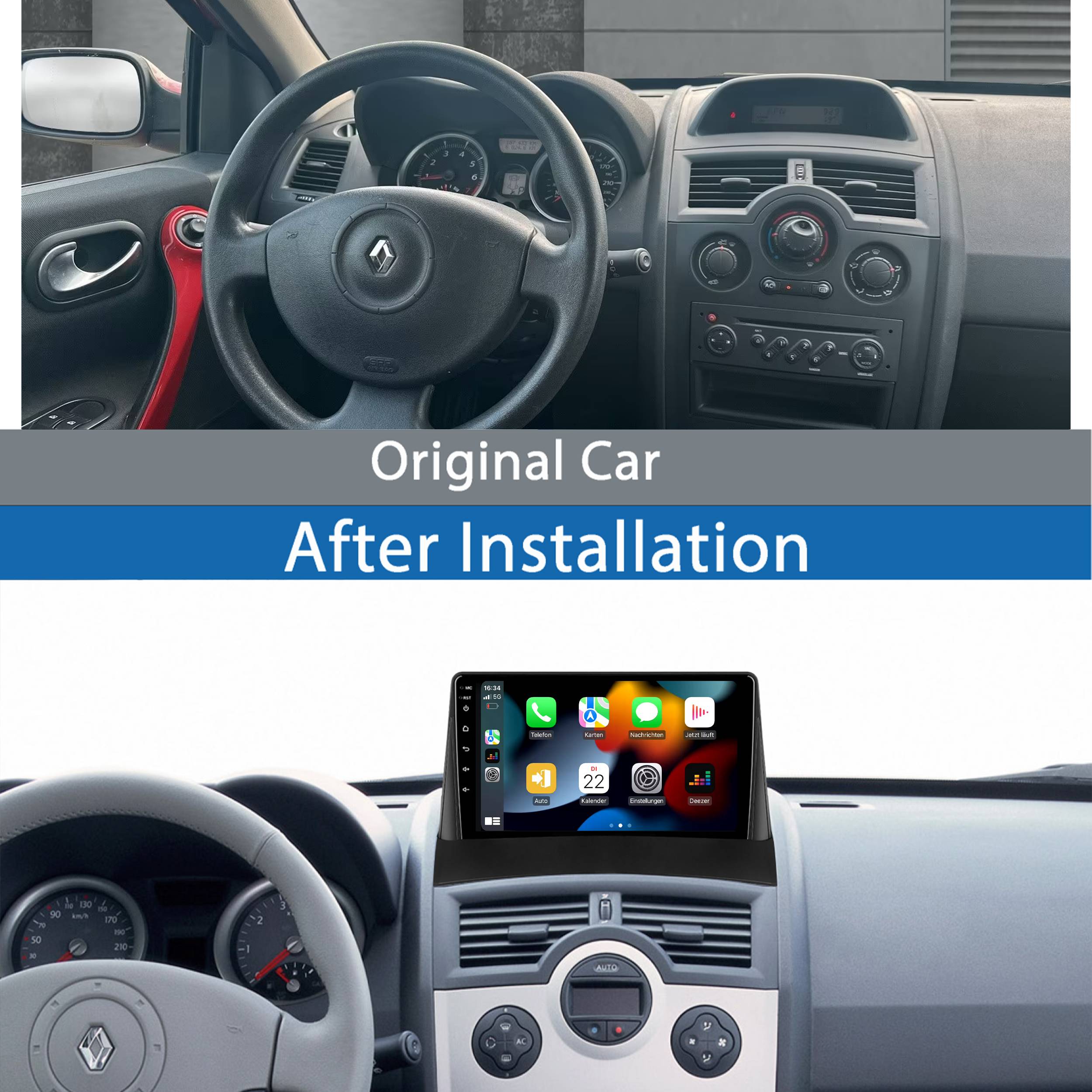 Für Renault Megane 2 9" Touch Android Autoradio GPS Navi CarPlay