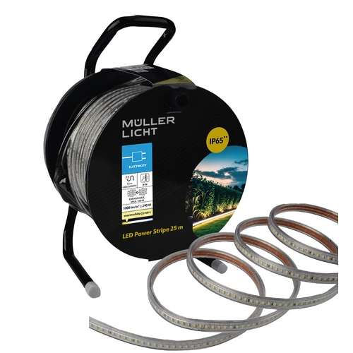 MÜLLER-LICHT LED-Strip Power Stripe 25m, 290 W, 25000 lm, 2700 K, IP44, warmweiß MÜLLER-LICHT LED-Strip Power Stripe 25m, 290 W, 25000 lm, 2700 K, IP44, warmweiß