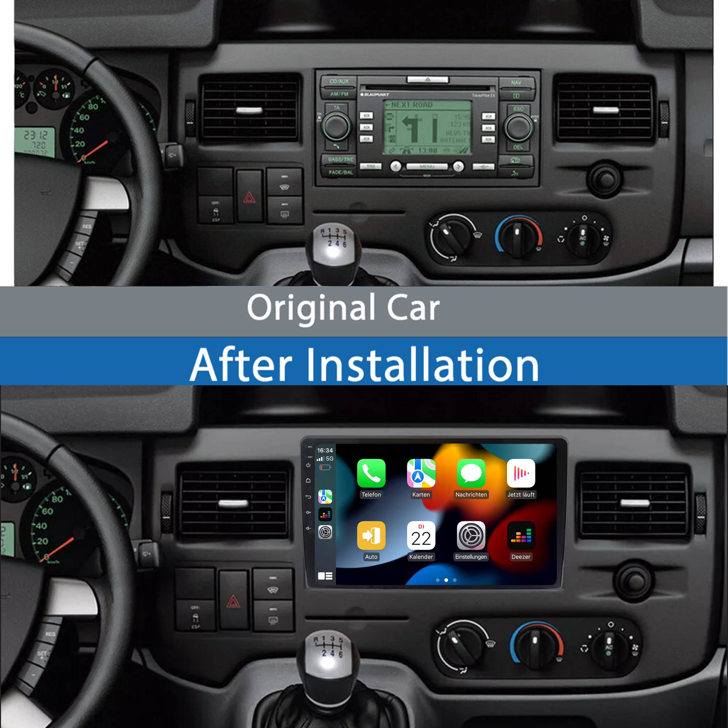 Für Ford Transit 09-16 9" Touch Android Autoradio GPS CarPlay AndroidAuto