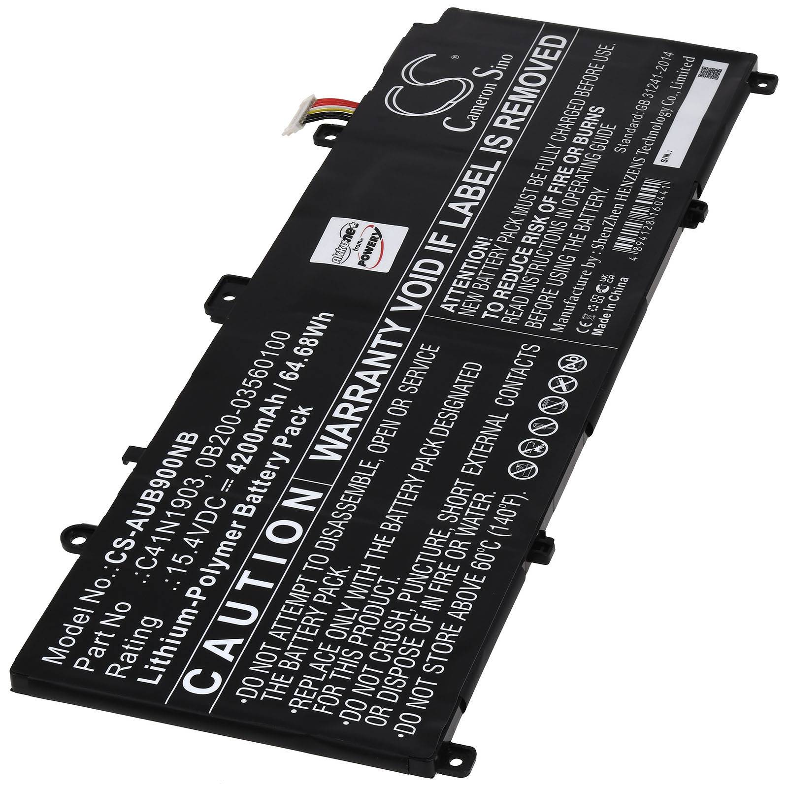 Powery Akku kompatibel mit Asus Typ 0B200-03560100, 15,4V, Li-Polymer