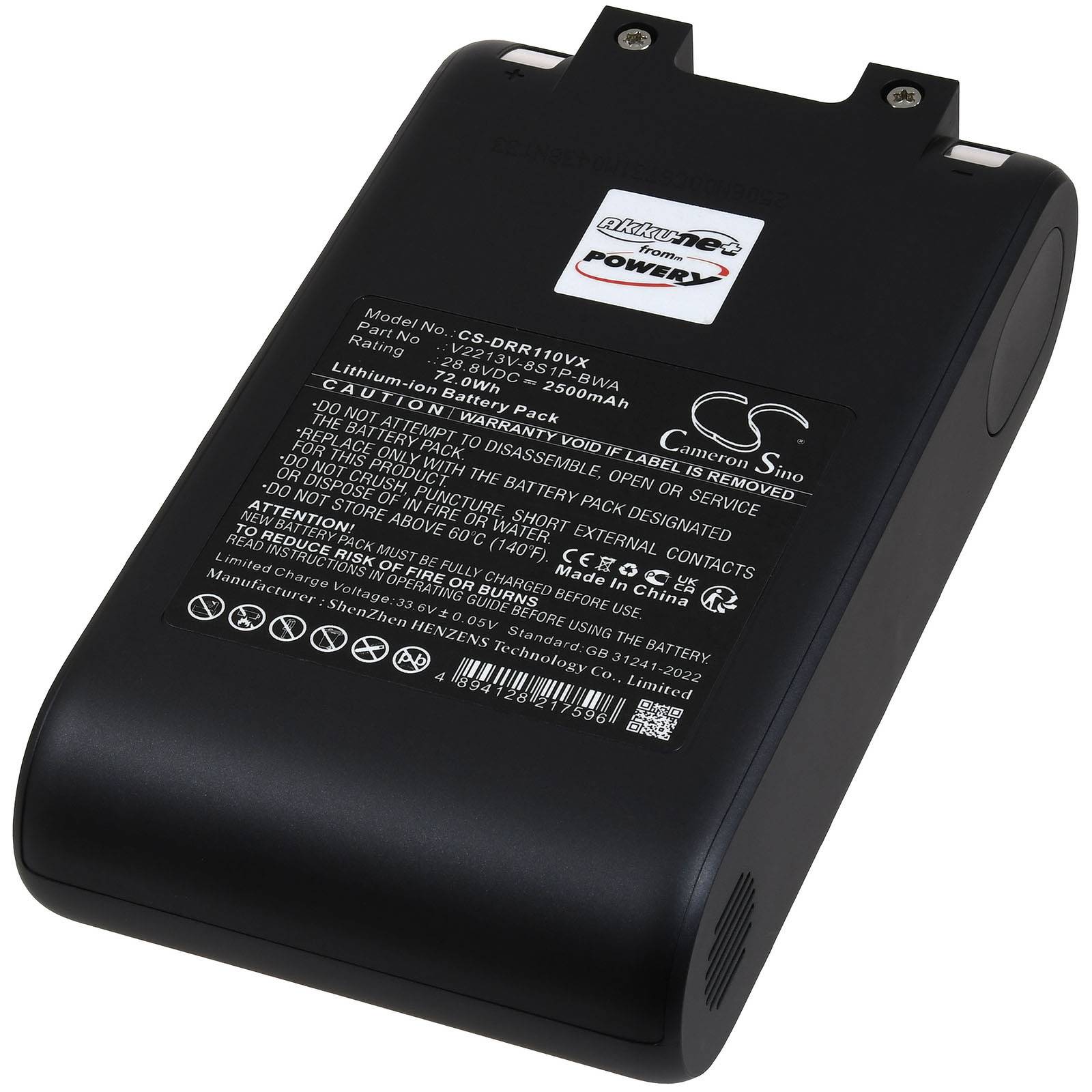 Powery Akku passend für Hand-Staubsauger Dreame R10 Pro Typ V2213V-8S1P-BWA, 28,8V, Li-Ion