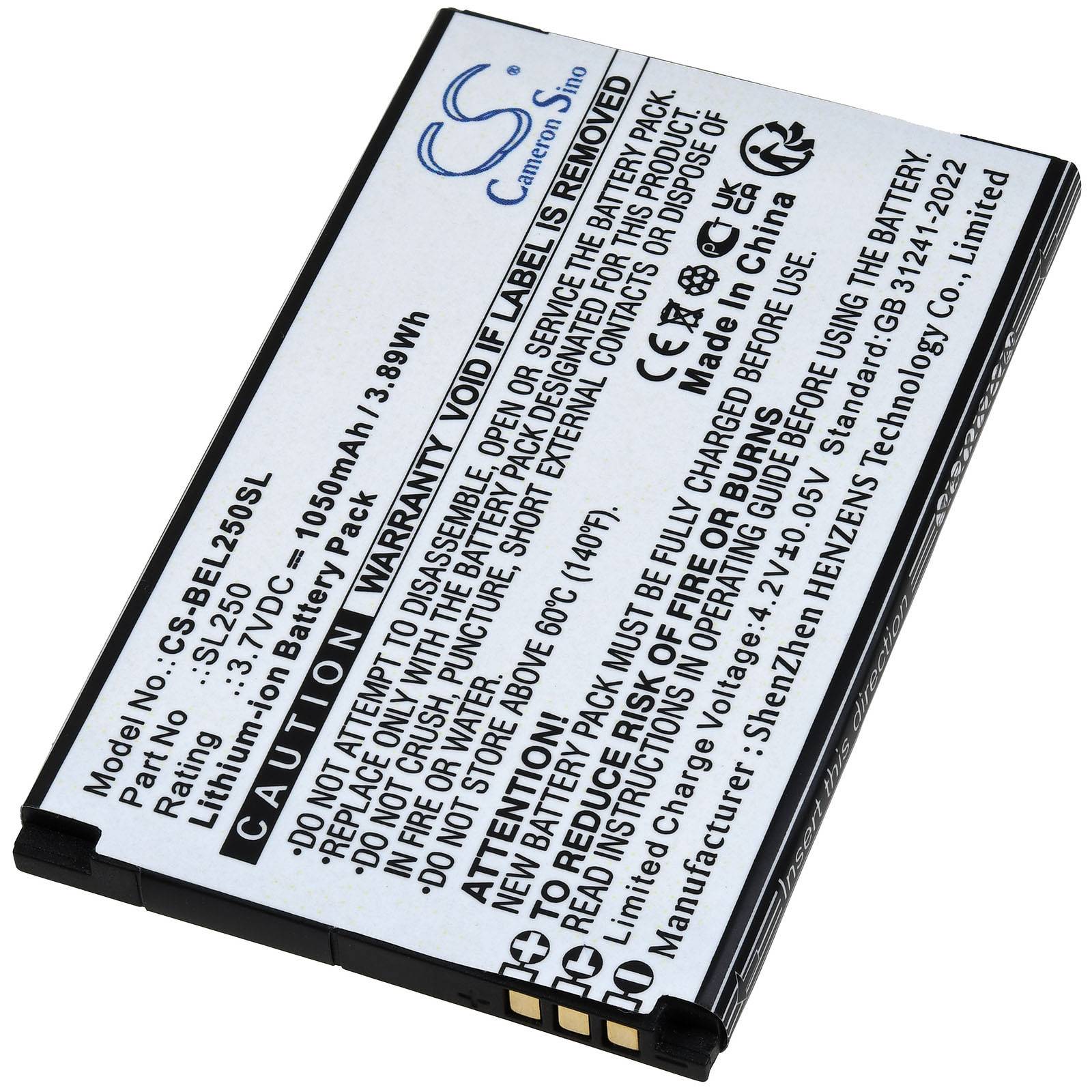 Powery Akku kompatibel mit Beafon Typ SL250, 3,7V, Li-Ion
