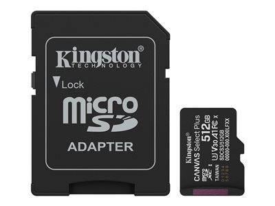 SD MicroSD Card 512GB Kingston SDXC Canvas+ Gen3 m.Adapter retail Multimedia-Technik Micro SD Karten