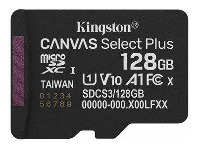 SD MicroSD Card 128GB Kingston SDXC Canvas+ Gen3 o.Adapter retail Multimedia-Technik Micro SD Karten