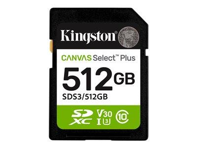SD Card 512GB Kingston SDXC Canvas Plus Gen3 C10 retail Multimedia-Technik SD Karten